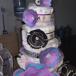 Diaper Cake And Decorations 
