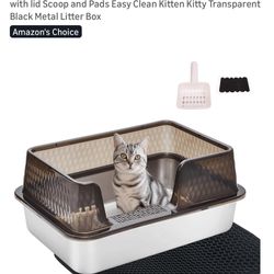 Stainless Steel Litter Box With High Sides