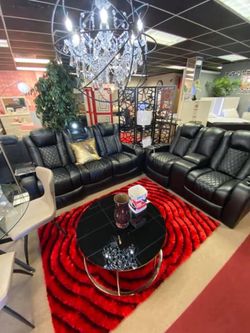 Power reclining sofa and love seat available for immediate delivery