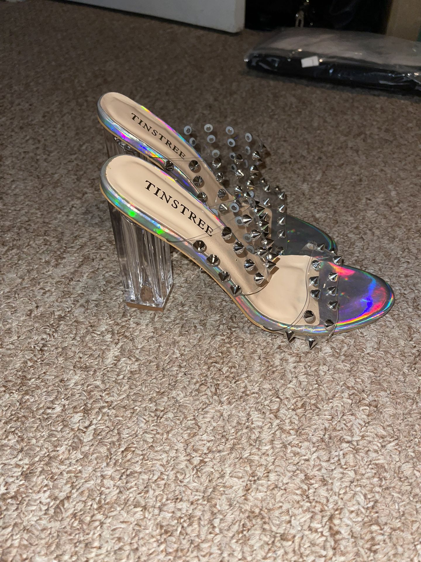 Brand New!! Clear Heels With Bling Size 7