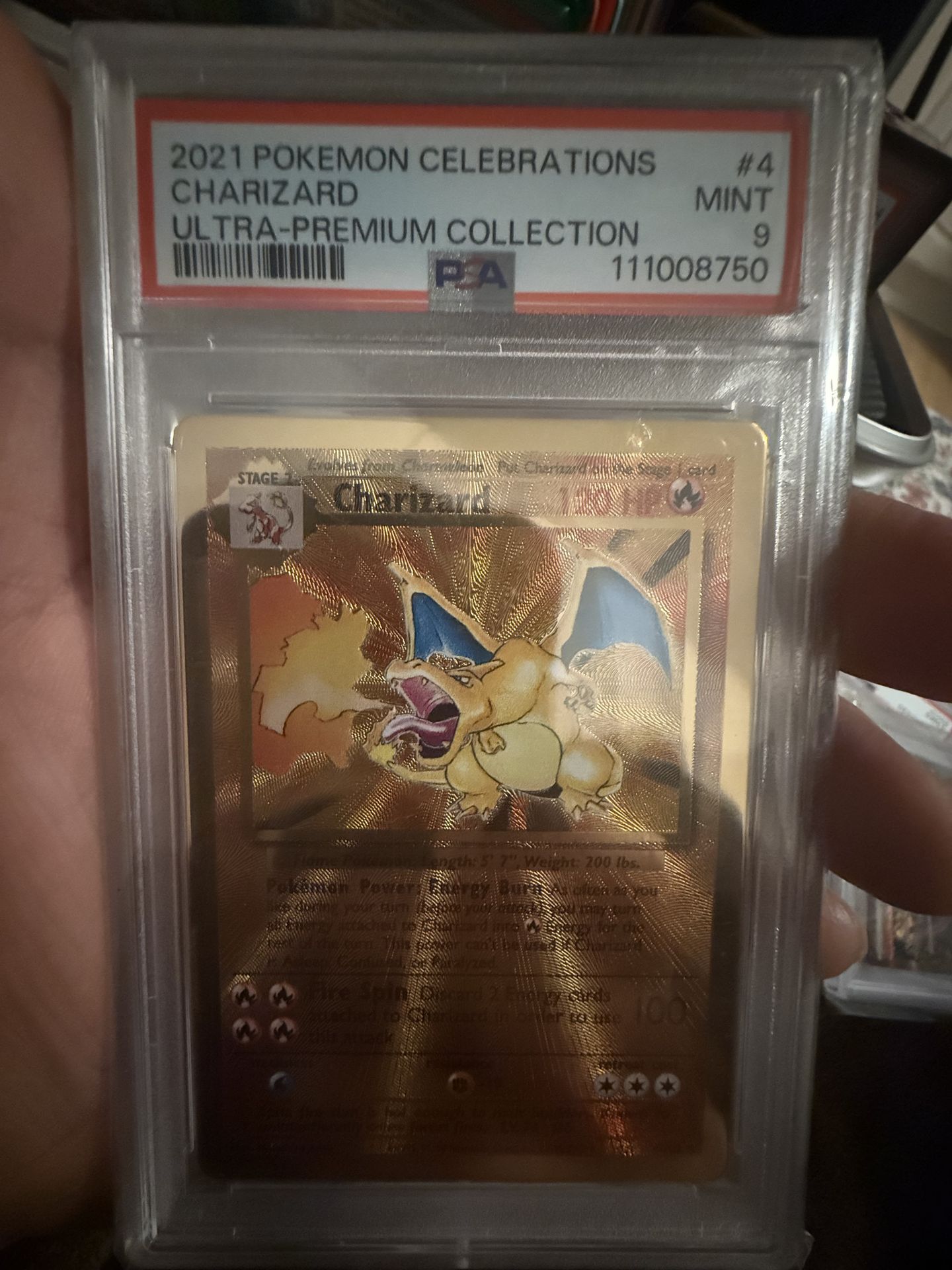Charizard metal PSA 9
