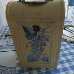 Gorgeous Wine Travel Carrier Wood With Flowers 