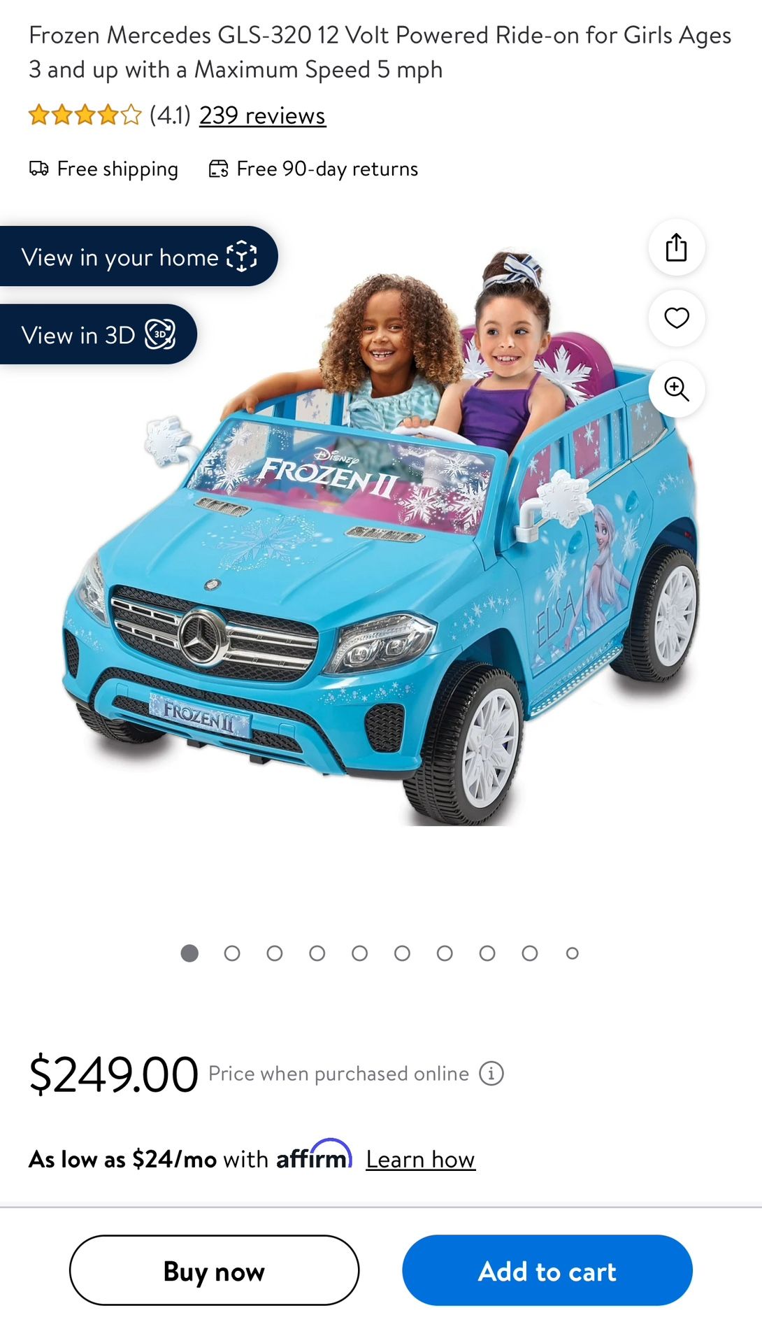 Elsa Frozen Car 12v