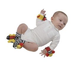 4 Pcs Cute Soft Baby Socks Toys Wrist Rattles and Foot Baby Finders