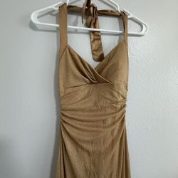 Gold Sparkling Formal Dresss