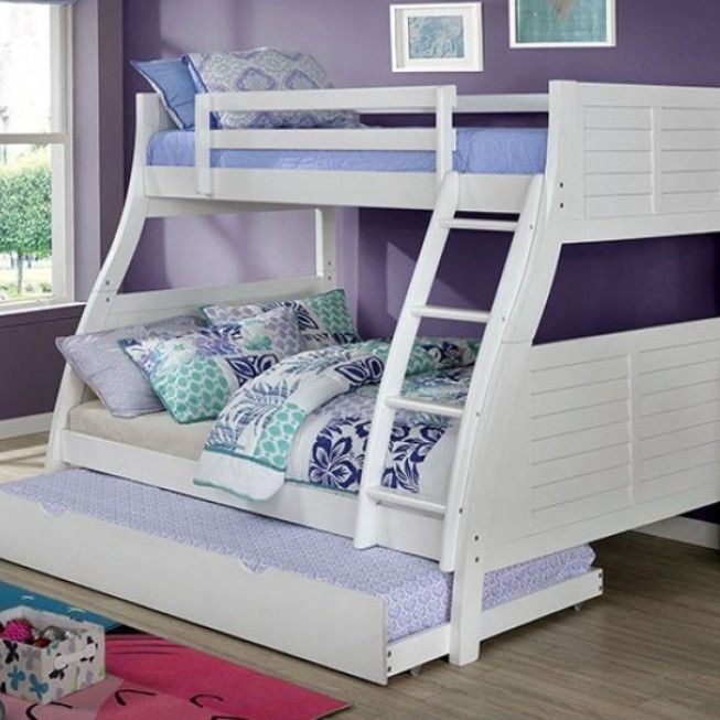 Brand New White Twin Over Full Bunk Bed (Trundle Sold Separately)