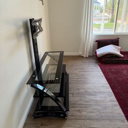 Tv Stand Glass And Metal New Condition Pet Smoking Free House