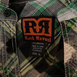 Xl Men’s Rock Revival Button Up Shirt 