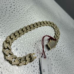 Iced Out Gold Monaco Bracelet