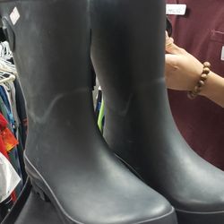 Size 8, black A New Day Vicki mid-calf rain boot