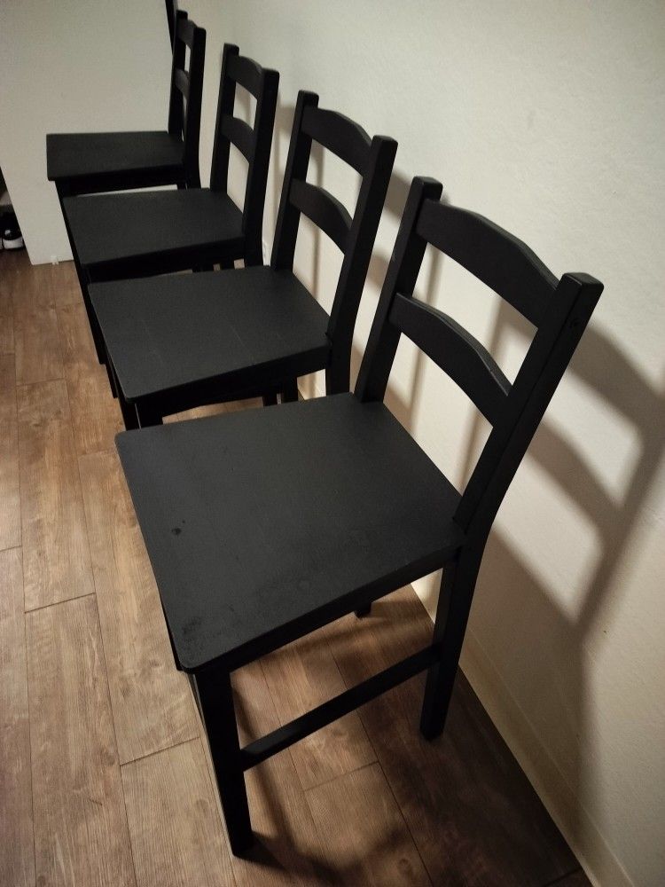 Black Ikea Jokkmokk Bar Stools