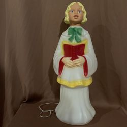 Vintage Blow Mold Choir Girl And Boy