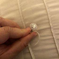 Real 925 Sterling Silver White Sapphire Wedding Ring Size 7