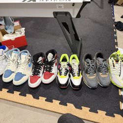 Nike 7 Shoe Pack (Size 9.5): Jordan 1, Jordan 3, max 90, Max 1 And iSPA