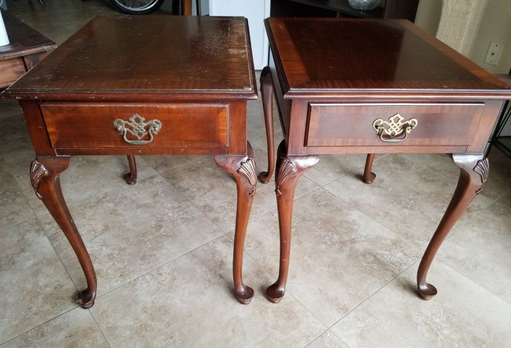 French Vintage End tables (great for restoration)