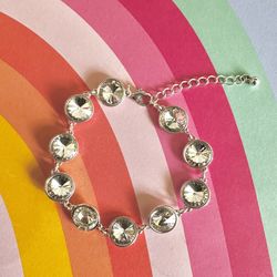 Silver tone rhinestone bracelet