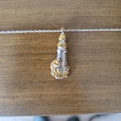 Gold Plated Silver Necklace With 19 inches Chain 
