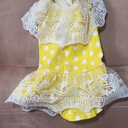 BEAUTIFUL DOG DRESS  YELLOW SMALL 