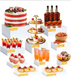 White Buffet Risers 10pc