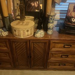 Rattan like dresser and chest