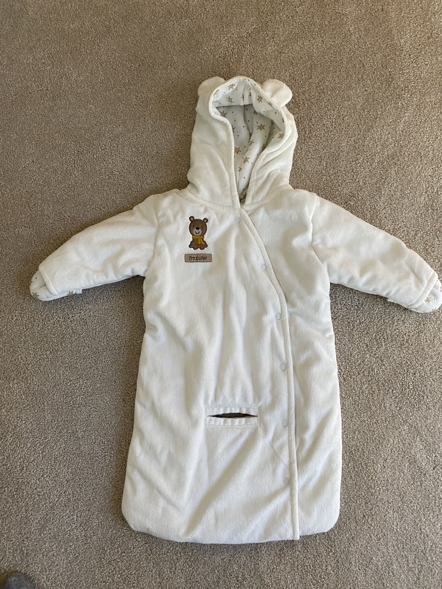 Carters Baby Bunting Bag Snow Suit White