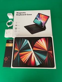 2TB Apple IPad Pro 12.9” 5th Generation ( M1 chip / 2024GB) WiFi + cellular (5G/Unlocked) with keyboard, pen &  Accessories