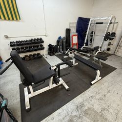 Body Solid FULL Home Garage Gym Fitness Equipment - Smith Machine, Bars, Plates, Benches, Dumbbells