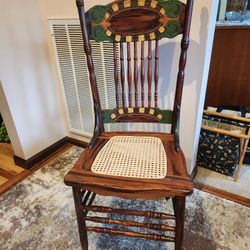 Colorful Cane Bottom Chair
