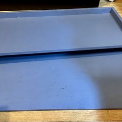 Set of Two Blue Wooden Trays / Shelves – Multi-Purpose