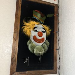 Clown Black Velvet Painting