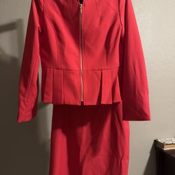 2-pc suit set long sleeves peplum blazer Kad Red color size 8. It’s available as long as you can see it. New never worn