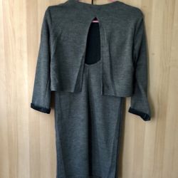 Gray Back Cut Out Dress