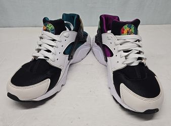 Nike Boys Huarache Run Peace DM8156-100 White Running Shoes Sneakers Size 6Y