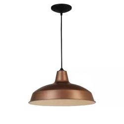 Vintage Copper Warehouse Pendant Light with Metal Shade