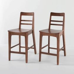 2pk Wood Ladder Back Bar Stool - Brown - Hearth & Hand™  made with Magnolia