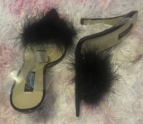 fur sandals
