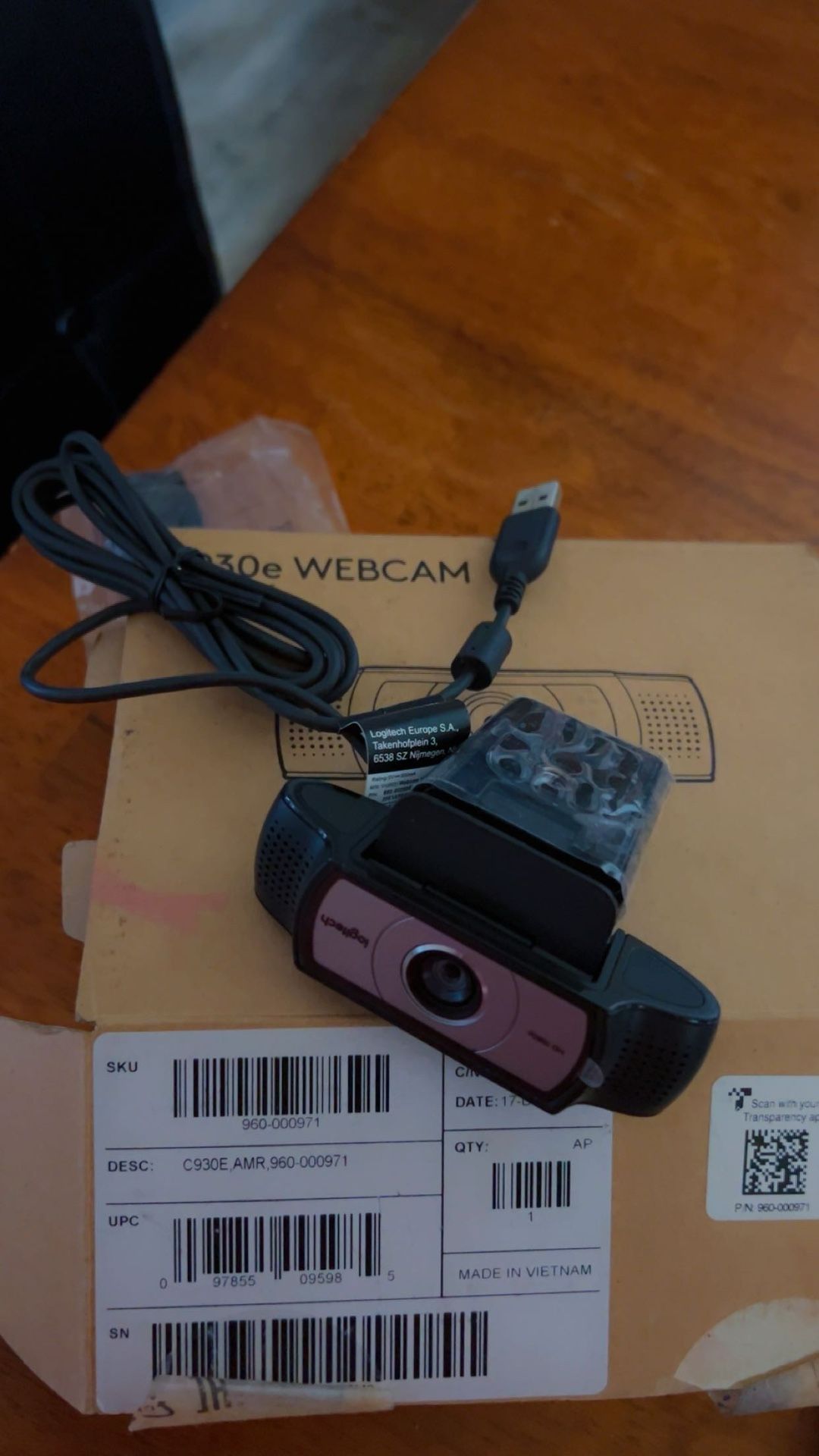 Logitech C930e - 1080P HD Video Webcam - Black