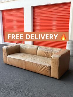 •Free Delivery• CB2 Leather Sectional Couch