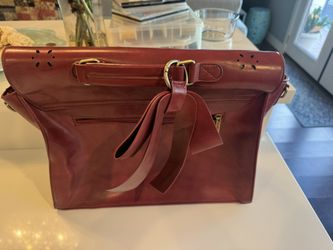 Red Leather Brief Case