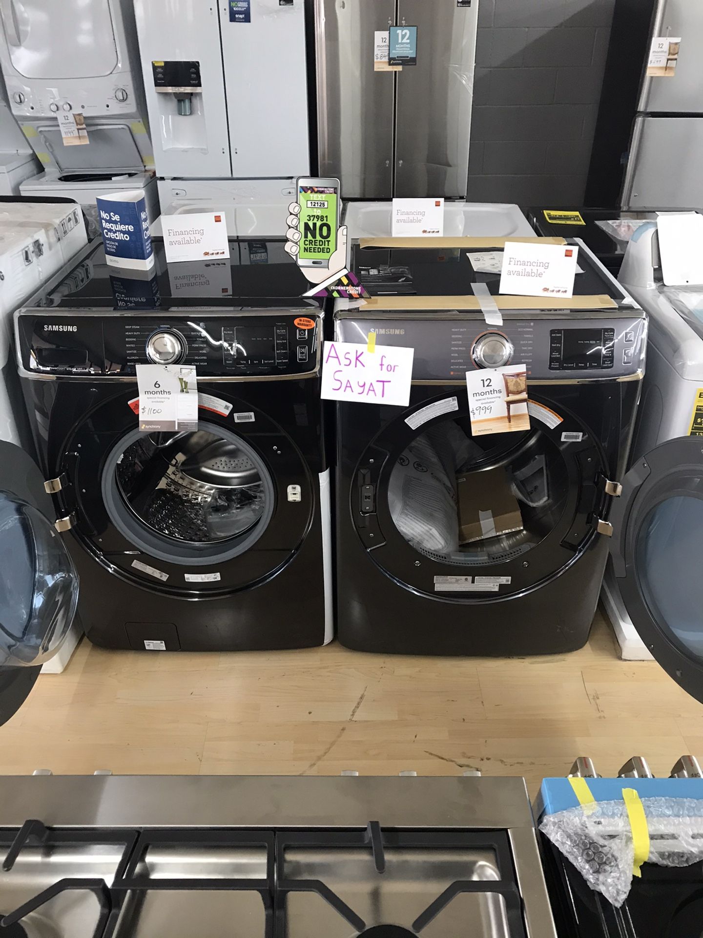 XL Samsung washer and dryer set Only 5 down no credit needed for Sale