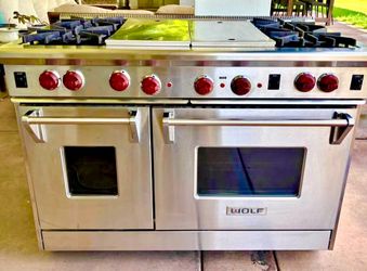 EXCELENT WOLF 48 GAS RANGE griddle & grill R484CG