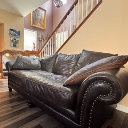 Moving Sale-Leather Sofa And Large Love Seat