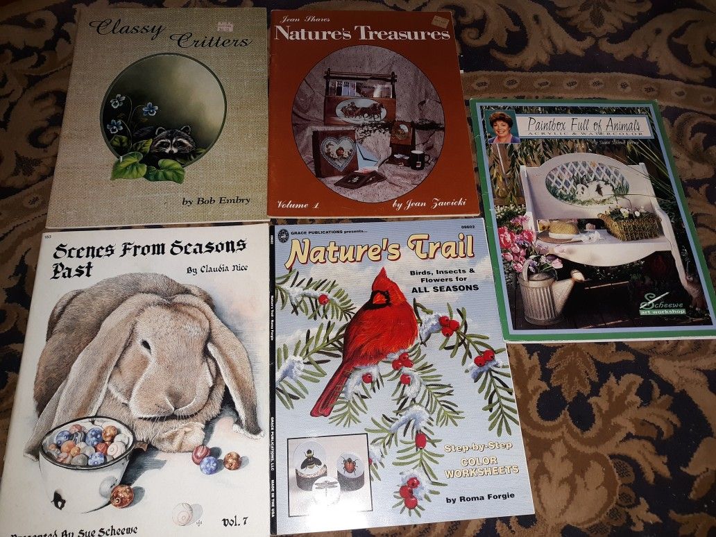 Lot Of 5 Tole Painting Pattern Books