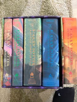 Harry Potter Hardcover Books 1,3,4,5, and 7 with Scholastic Collector Case by J. K. Rowling