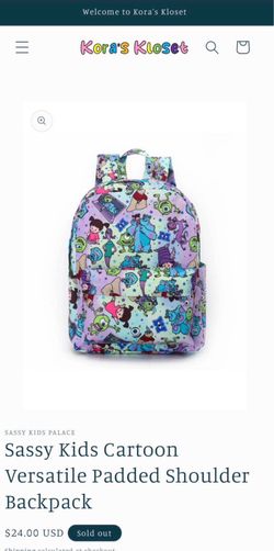 SASSY KIDS LIMITED EDITION ONE OF A KIND SOLD OUT ONLINE NOT AVAILABLE IN STORES MONSTERS INC MINI BACKPACK