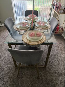 Glass dining room table