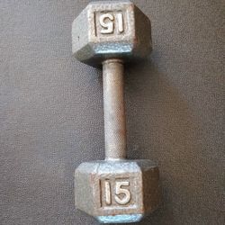 15lb Hex Dumbbell- Cast Iron
