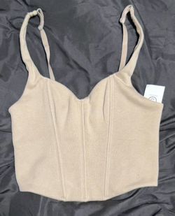 Gilly Hicks Nude Spaghetti Strap Crop Top