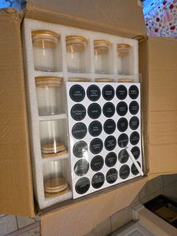 Spice jars with bamboo lids