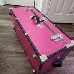 Pink Storage Trunk With Wheels